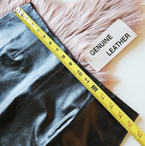 NWT Chadwicks of Boston Genuine Leather Black Pencil Skirt Women’s Size 10T - Picture 6 of 13